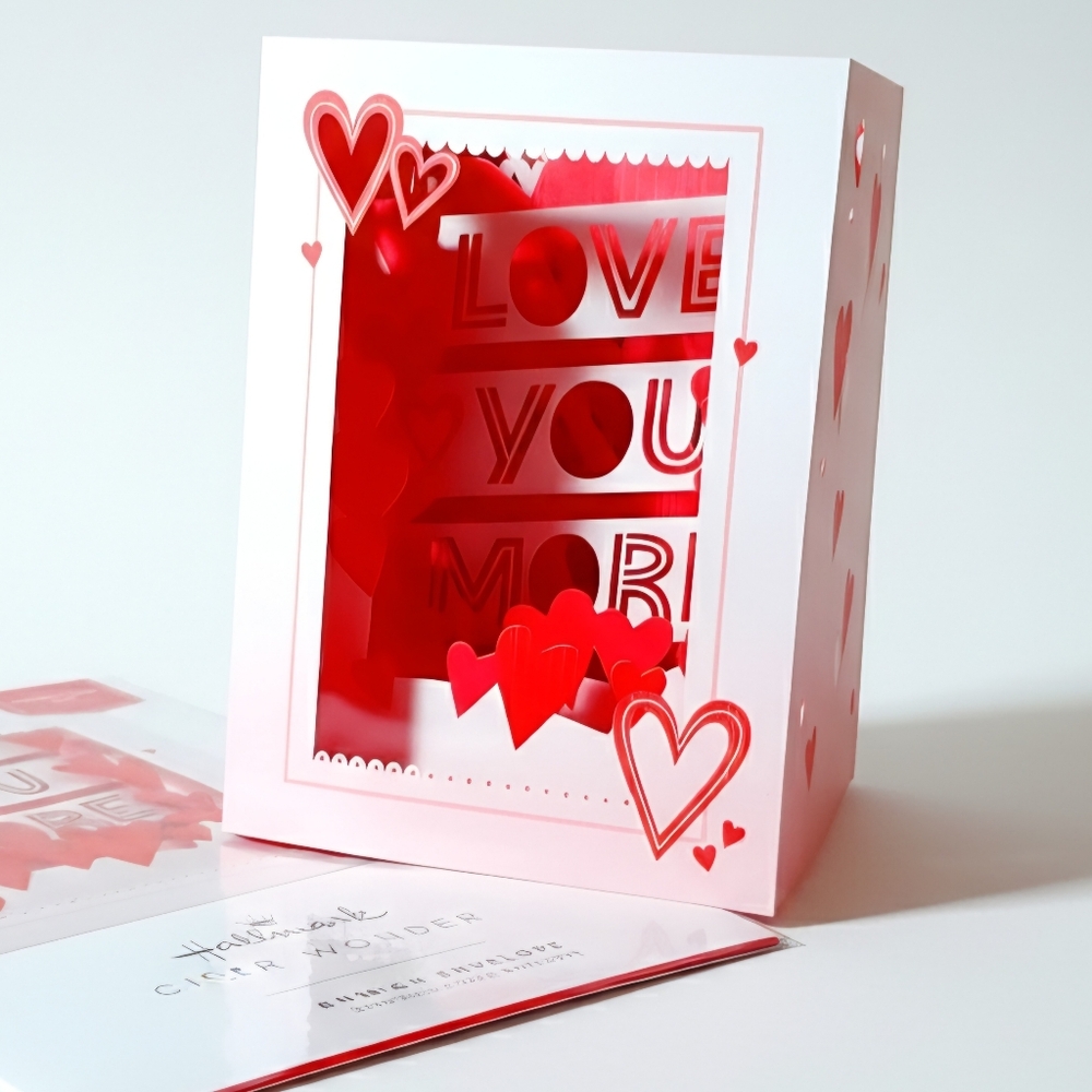 Valentine's Day 3D Hallmark Greeting Card Love You More Pop-up Kids Love